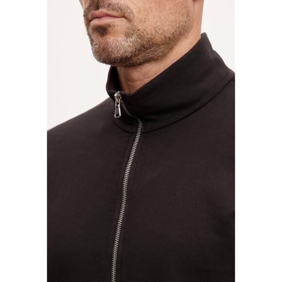 Velvet by Graham & Spencer Terry Mock Neck Zip Sweatshirt in Brimstone L - Picture 3 of 4